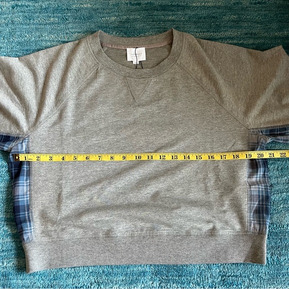 Sundays Becca skort Sienna s/s sweatshirt set grey blue Plaid trim size Medium - Picture 13 of 16